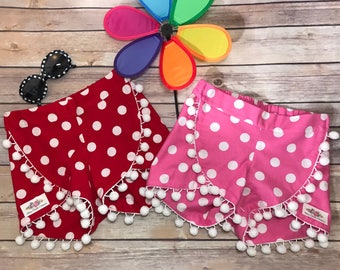 Girls Shorts, Girls Clothes, Little girls Shorts, Shorts Pom, Disney Clothes for Girls, Disney Clothing, Polka Dot Shorts, Polka Dots