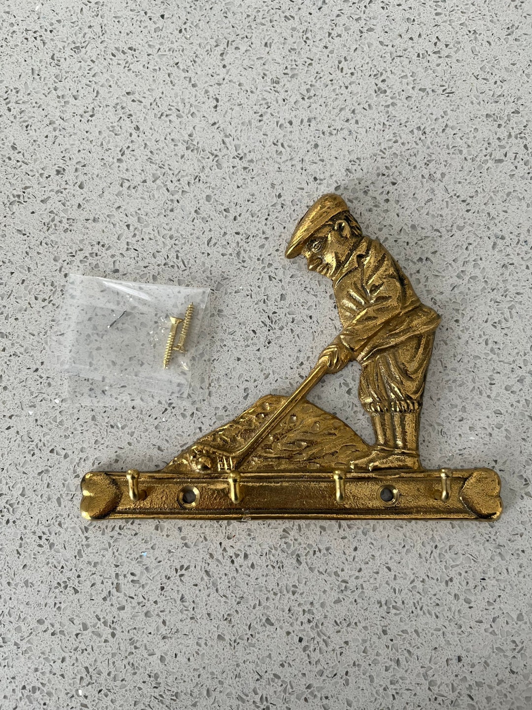 Brass Key Holder With Golfer Unique Brass Keyholder Key Rack - Etsy