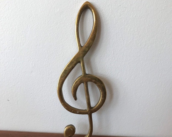 Brass Treble Clef Paperweight, Brass Music Note, Brass Musical Decor Etsy