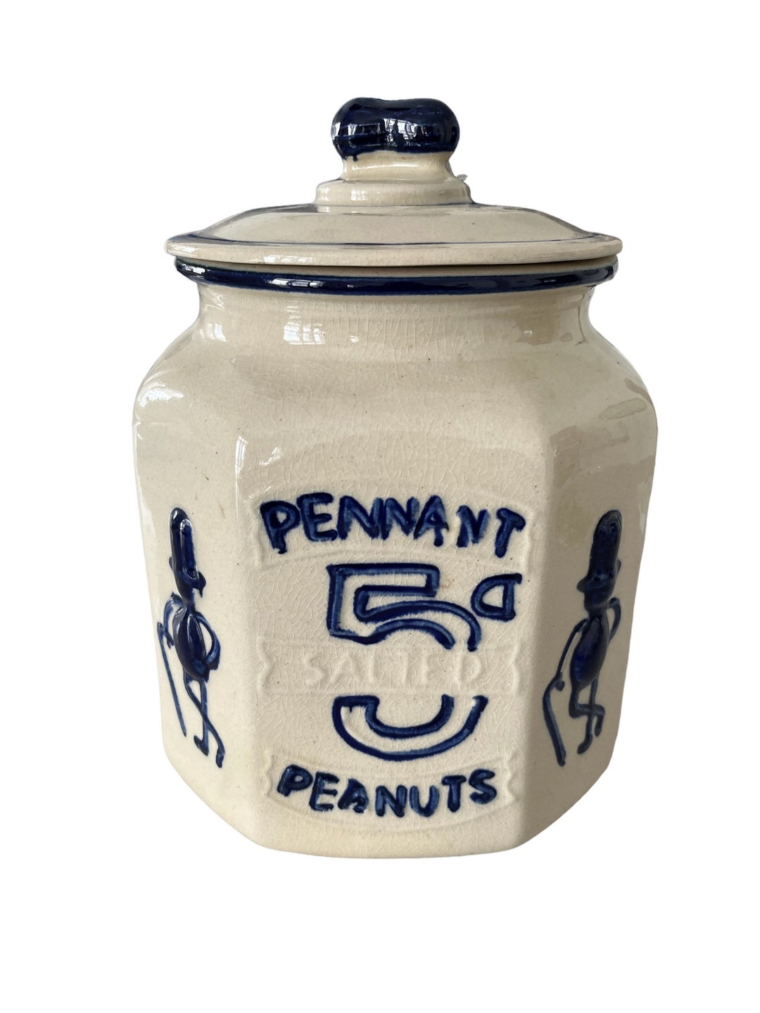 Antique Pennant Planters Peanuts Jar With Lid Etsy