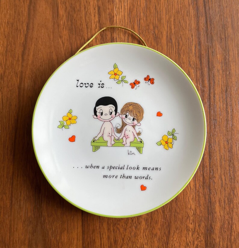 Vintage Love Is Plate by Kim Casali, Vintage Collectible 1972, Q1970s Collectible