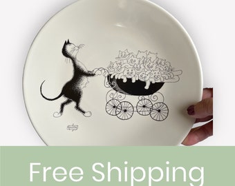 Vintage Dubout Editions Clouet Cat Plate by Albert Dubout