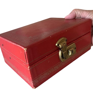 Vintage Retro Jewellery Box 1960s, Red Jewelry Box