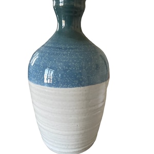 Studio Pottery Vase, Vintage Vase, Flower Vase, Flower Holder, Vintage Home Decor, Farmhouse Decor, Blue Pottery Vase