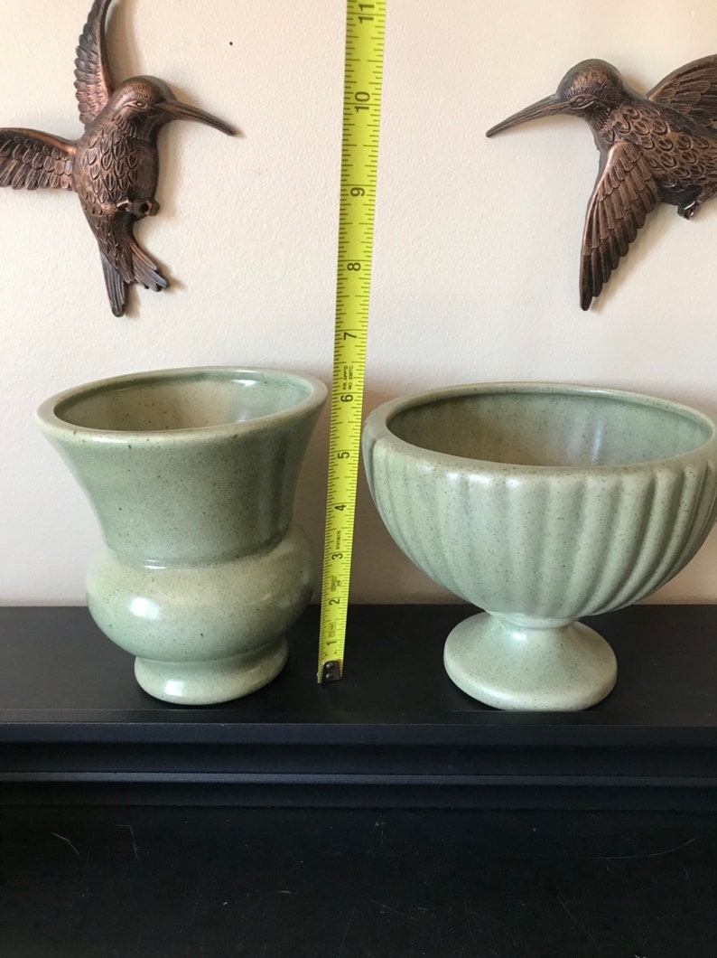 Green Planters Set of 2 Planters Vintage Haeger Pottery Planter Pots