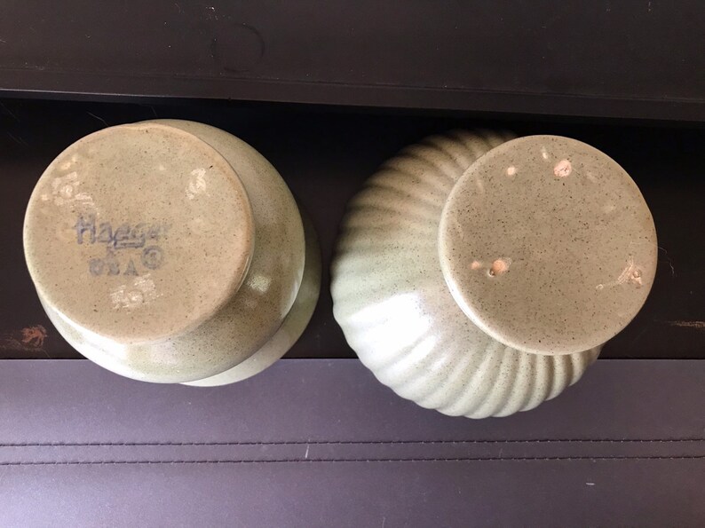 Green Planters Set of 2 Planters Vintage Haeger Pottery Planter Pots