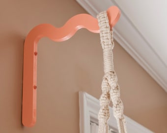 Wavy Plant Hook - Squiggle Plant Hanger - Colorful Wall Hook - Maximalist Style