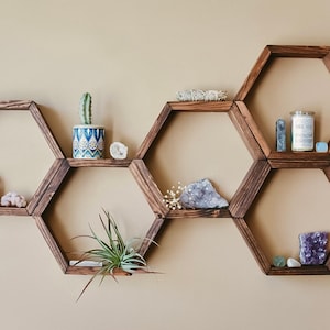 Honeycomb Shelf - Set of 2, 3, 4, 5, or 6 Hexagon Shelves