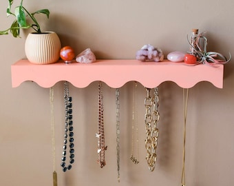 Wavy Shelf Jewelry Hanger - Squiggle Shelf Jewelry Holder - Eclectic Decor - Maximalist Style