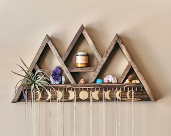 Large Triangle Shelf Jewelry Hanger - 30 Hooks