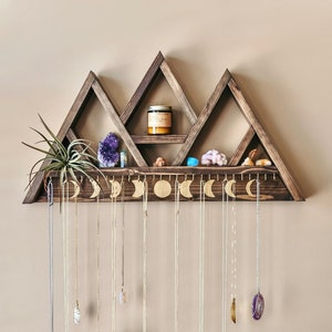 Large Triangle Shelf Jewelry Hanger - 30 Hooks