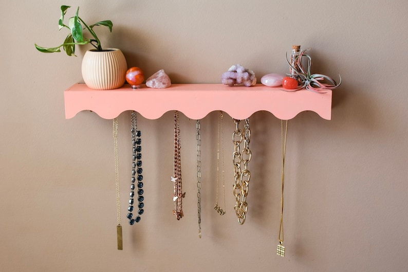 Wavy Shelf Jewelry Hanger Squiggle Shelf Jewelry Holder Eclectic Decor Maximalist Style zdjęcie 1