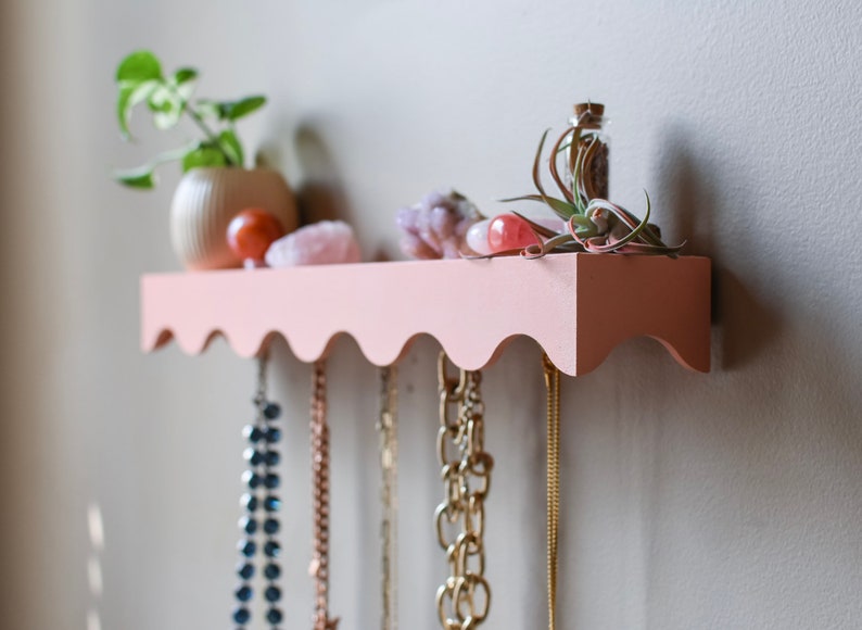 Wavy Shelf Jewelry Hanger Squiggle Shelf Jewelry Holder Eclectic Decor Maximalist Style zdjęcie 3