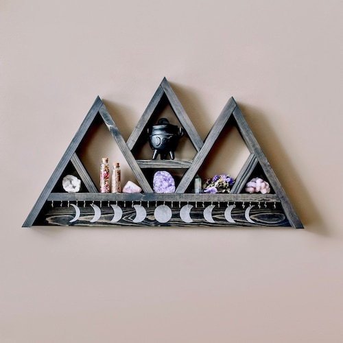 Triangle Shelf Jewelry Hanger 11 Hooks Etsy