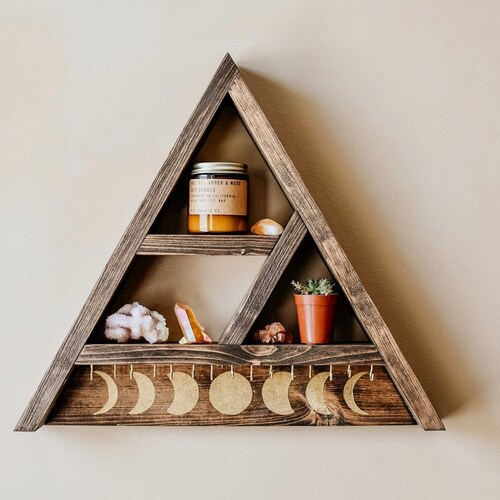 Triangle Shelf Jewelry Hanger 11 Hooks Etsy