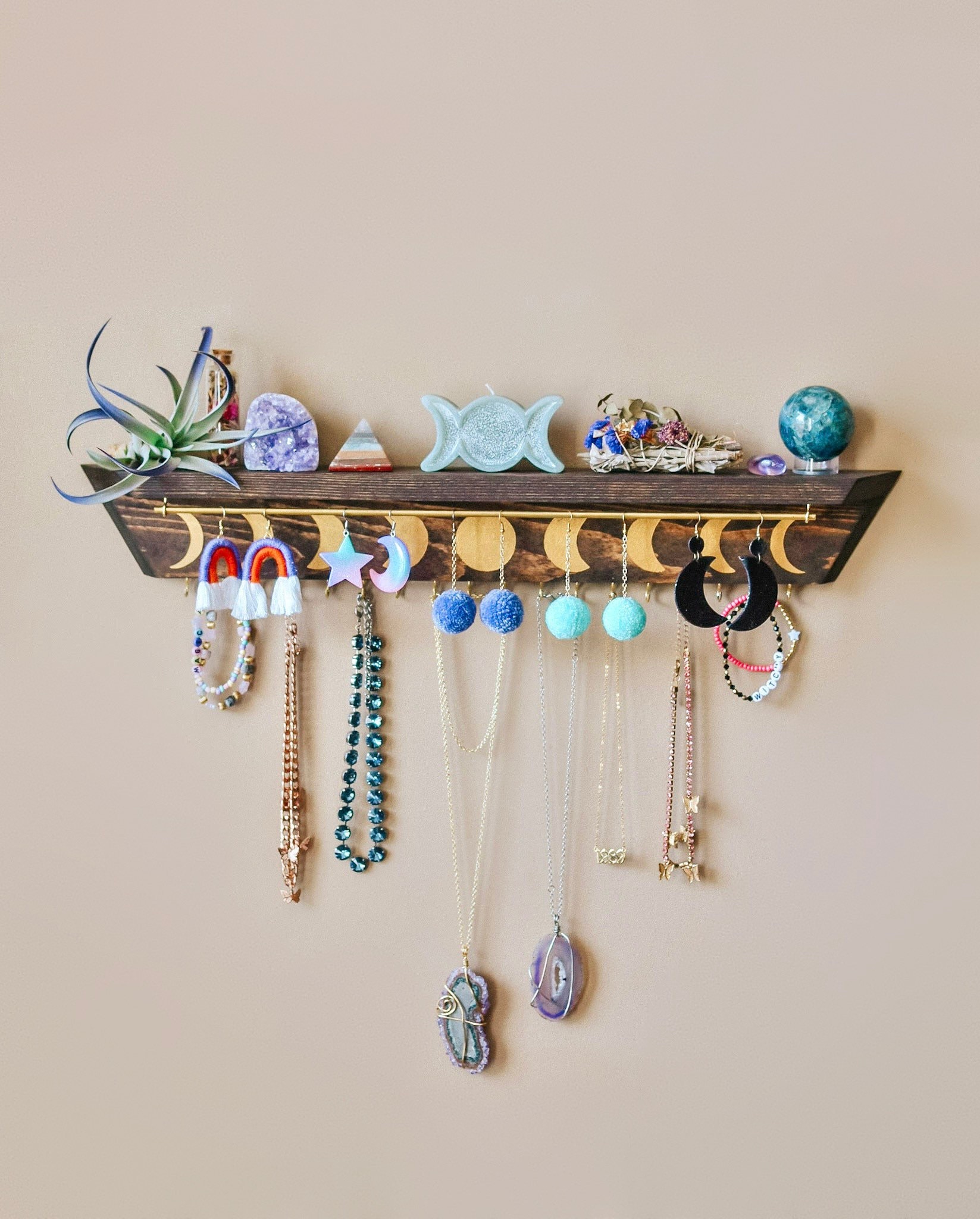 Jewelry Organizer Wall, Jewelry Organizer, Earring Holder, Necklace Holder,  Earring Display, Earring Organizer, Jewelry Storage, Organizer 