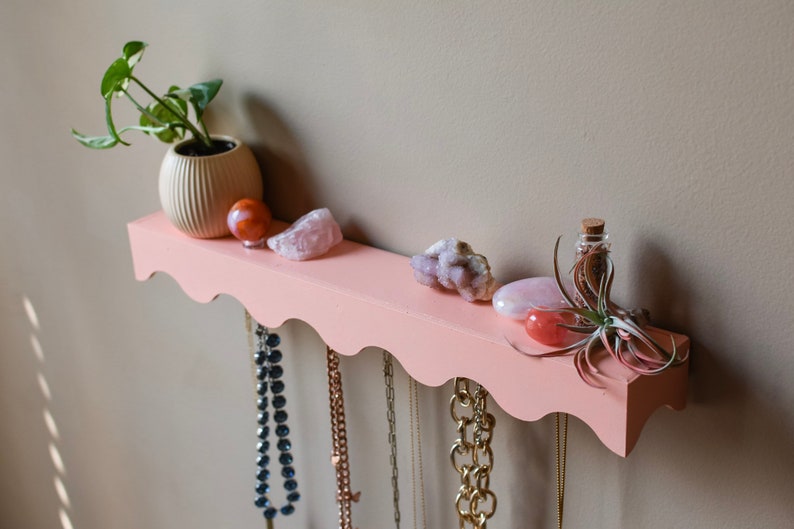 Wavy Shelf Jewelry Hanger Squiggle Shelf Jewelry Holder Eclectic Decor Maximalist Style zdjęcie 4