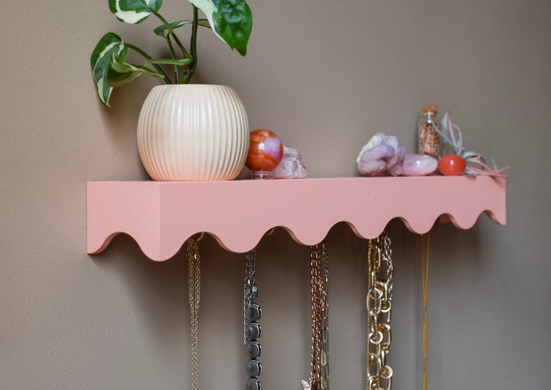 Wavy Shelf Jewelry Hanger Squiggle Shelf Jewelry Holder Eclectic Decor Maximalist Style zdjęcie 5