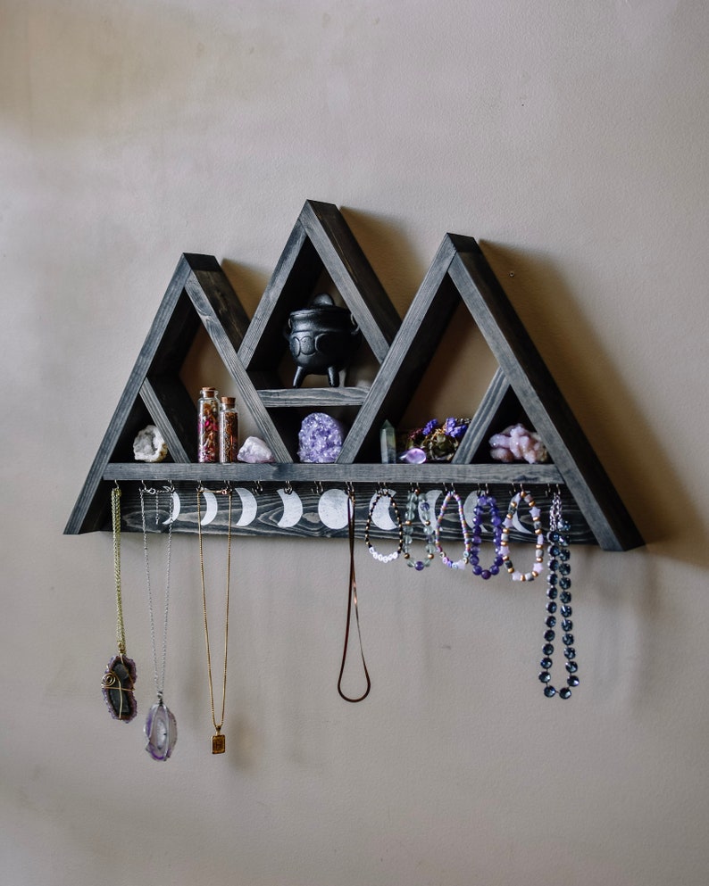 Witchy Silver Large Triangle Shelf Jewelry Hanger 30 Hooks LIMITED EDITION image 5