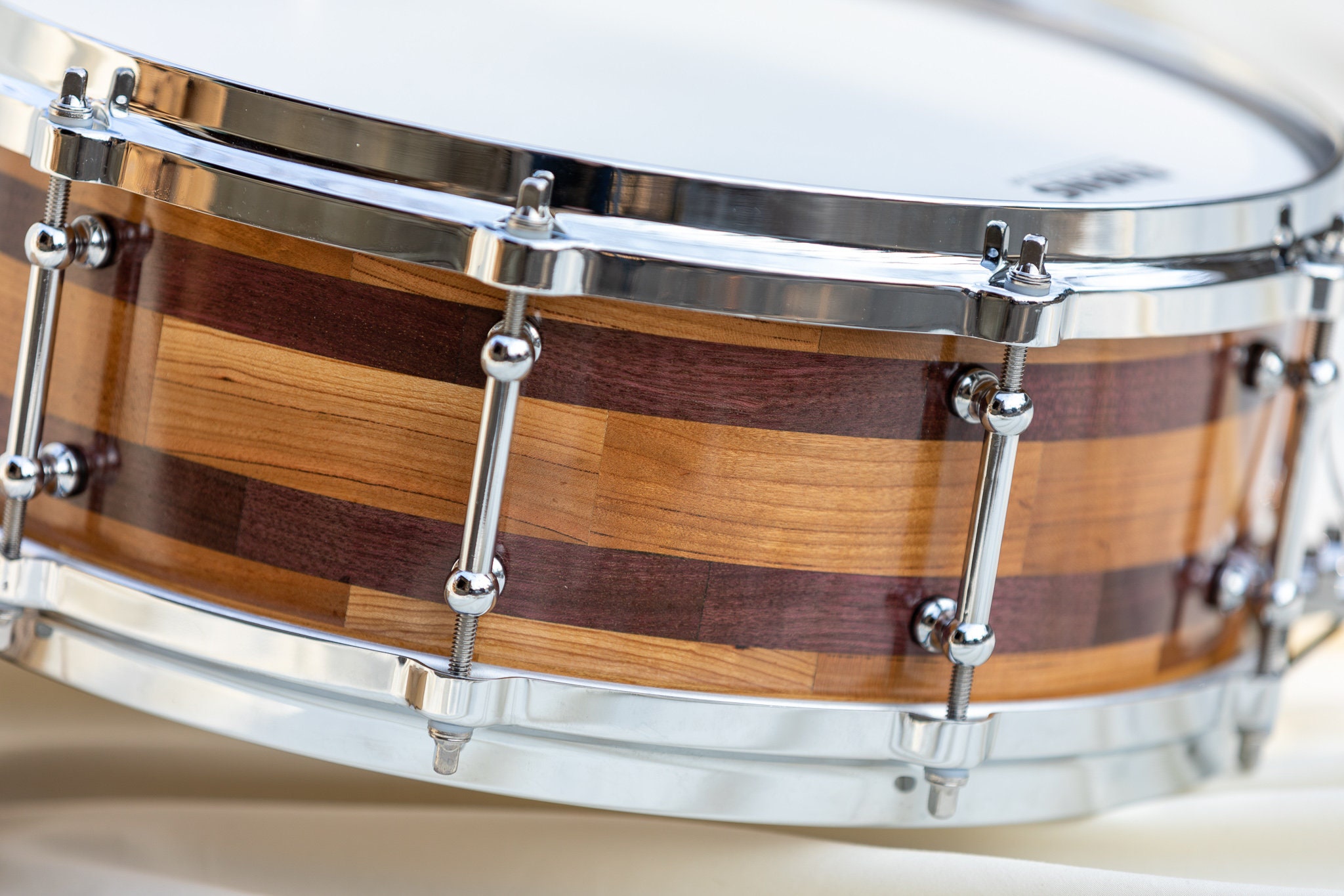 Snare drum made of Cherry and Purple Heart