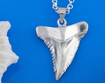 Shark Tooth Pendant - Sterling Silver - Shark Tooth Jewelry - Shark Jewelry -  Sea Life Jewelry - Beach Jewelry - Shark Tooth Pendant