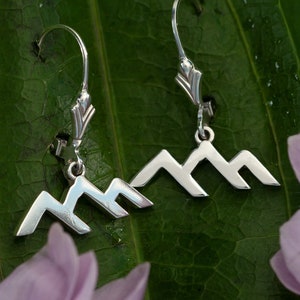 Mountain Earrings - Sterling Silver - Mountain Jewelry - Adventure Earrings - Mountain Silhouette Earrings -Nature Inspired Jewelry