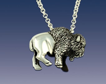 Bison Pendant Necklace - Buffalo Pendant Necklace - Sterling Silver Bison - Bison Jewelry - Buffalo Jewelry - Wild Life Jewelry