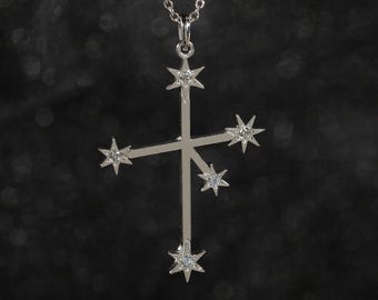 Southern Cross Diamond Star Pendant - 14K White Gold .08ctw