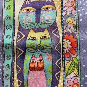 Fanciful Felines by Laurel Burch – lavender background 22”x23” panel