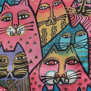 Laurel Burch “Fantastic Felines”  – pink/turquoise cats - sold by the Fat Quarter