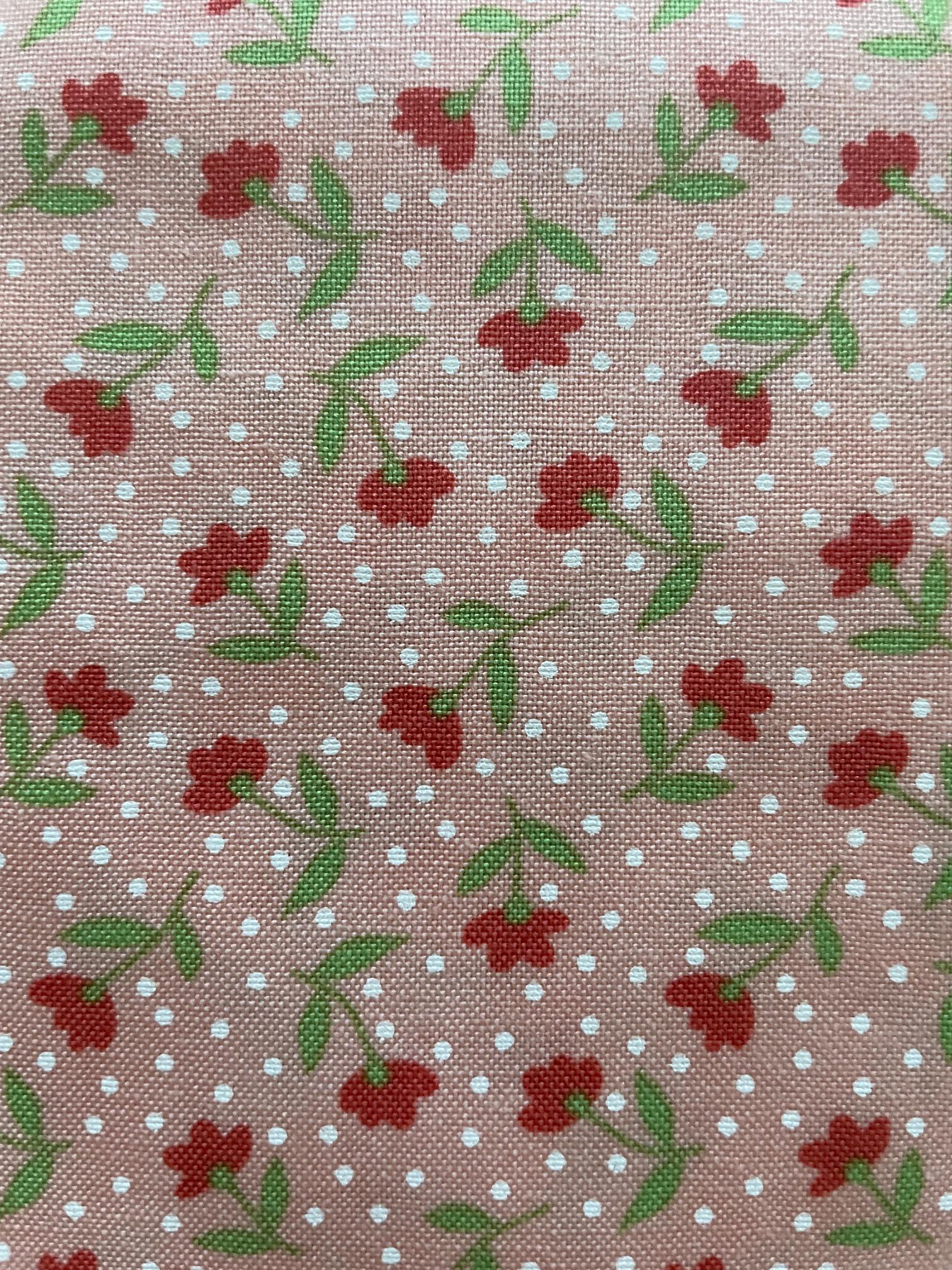 Farmer’s Daughter by Lella Boutique for Moda #5051 – floral and dots on peach – sold by the half yard