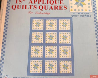 Star 15" Applique Quilt Squares
