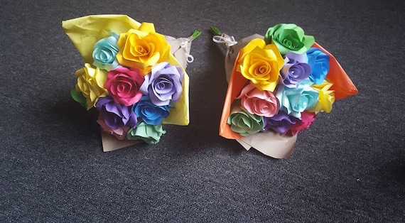 Fleurs Fête Des Mères Bouquet De Fleurs De Papier Fleurs De Mariage Premières Fleurs Danniversaire Anniversaire De Papier