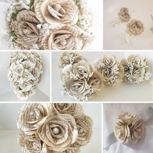 Book Page Paper Flower Roses, Artificial Paper Wedding Flowers, Bridal Bouquet, Paper Wedding Flower Collection, Handmade Paper Flowers