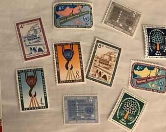 Souvenirmap van de Verenigde Naties, postzegels, eerste dag omslag (1960)