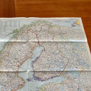 Vintage Map of Northern Europe by the National Geographic Society