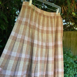Vintage Wool Skirt, Plaid Skirt, Pleated Skirt