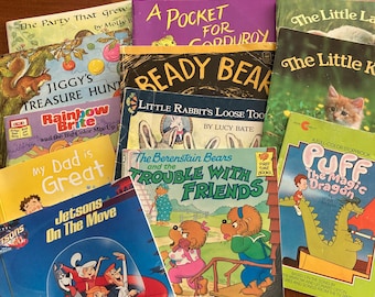 Children’s Books, Jetsons, Rainbow Brite, Puff the Magic Dragon, Berenstain Bears, Brady Bear, Corduroy, etc (all 12 for the price!)