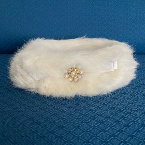 Vintage Rabbit Fur Pillbox Hat - image 1