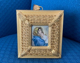 Rare Virgin Mary Reuge Music Box Plays Ave Maria by Composer