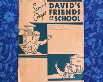 Vintage Text Book, Sample Pages David’s Friends at School