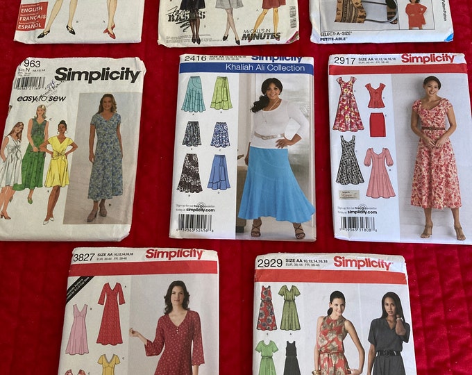 All Size Pattern Vintage Sewing Patterns, Misses Sewing Patterns Sizes 8-20 (all 8 ...
