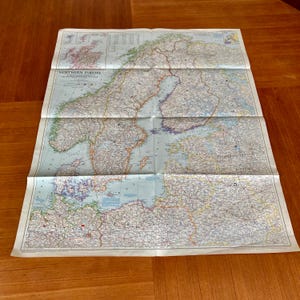 Mapa antiguo del norte de Europa de la National Geographic Society