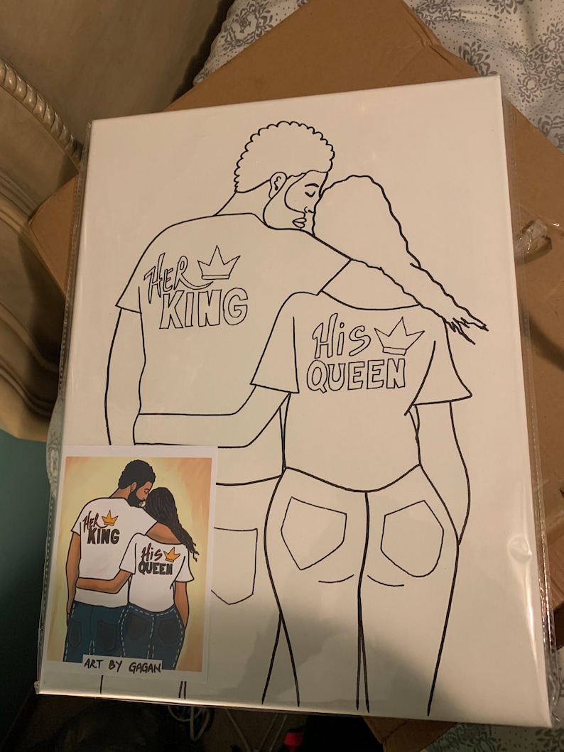 Predrawn / Outline/Sketched Canvas adult couples Teen/Adult Etsy