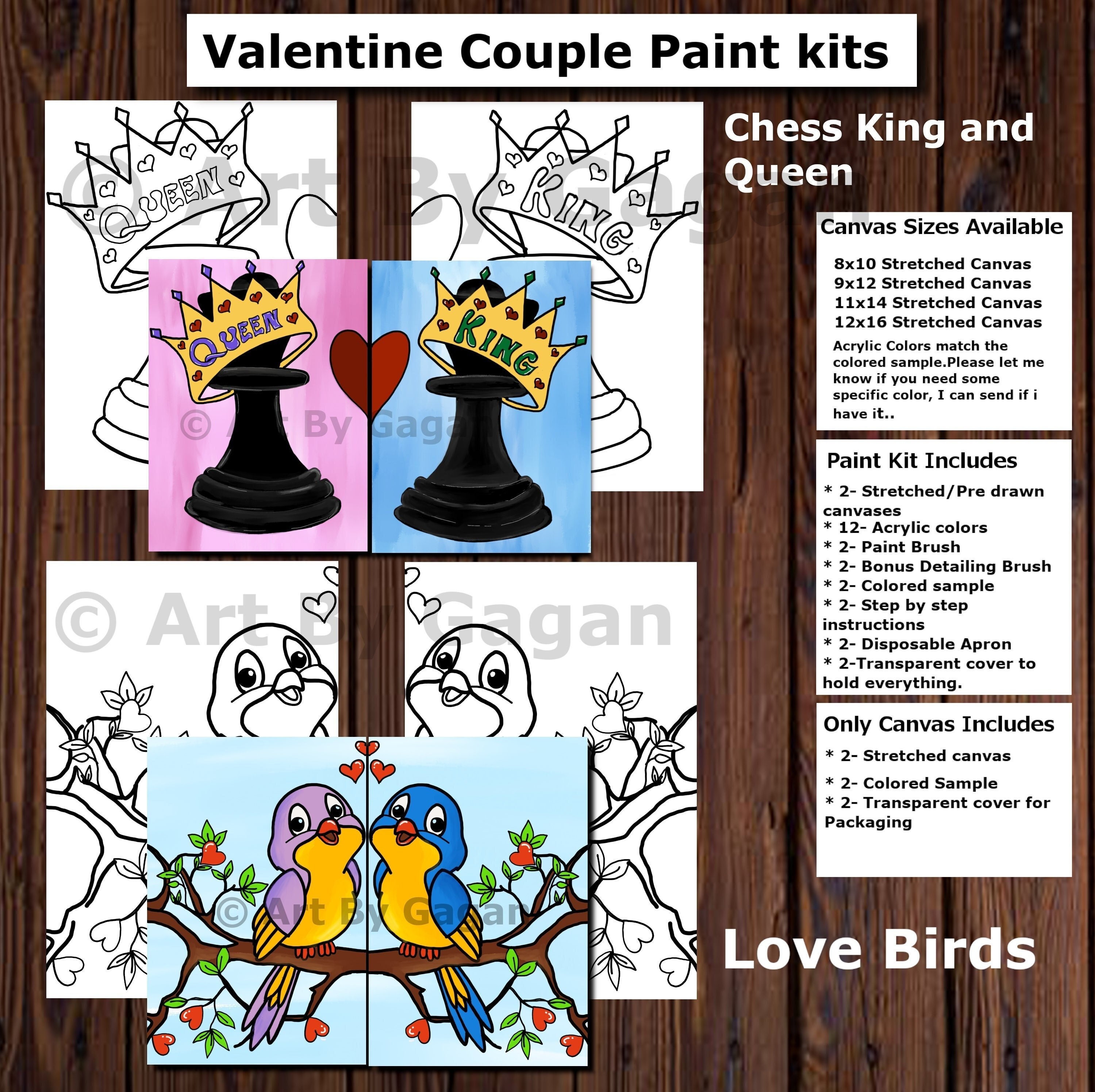 Paint Date Night Box - Set For Two, Conversation Starters + Painting S –  4Lovebirds