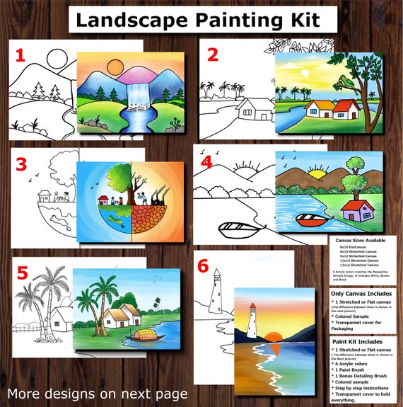 Paint and Sip, Paint Party Kit for Kids/teen/adult,pre-drawn