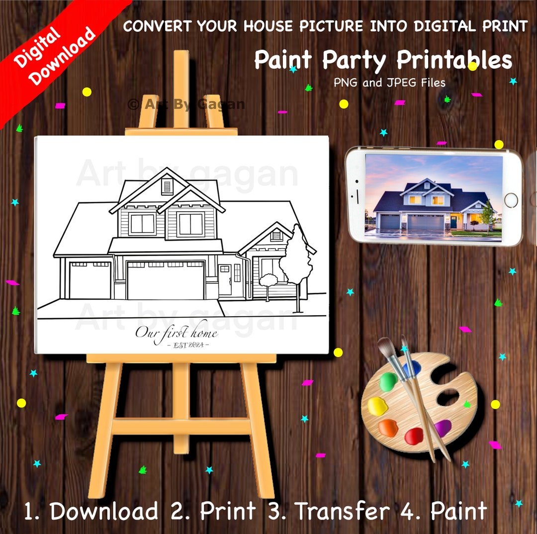 Paint Your Own House Selfie Digital, Personalized/custom Home Painting