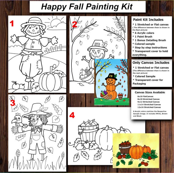 Bulk DIY Kids Paint Party Pre-drawn Canvas Outline, Sip & Paint