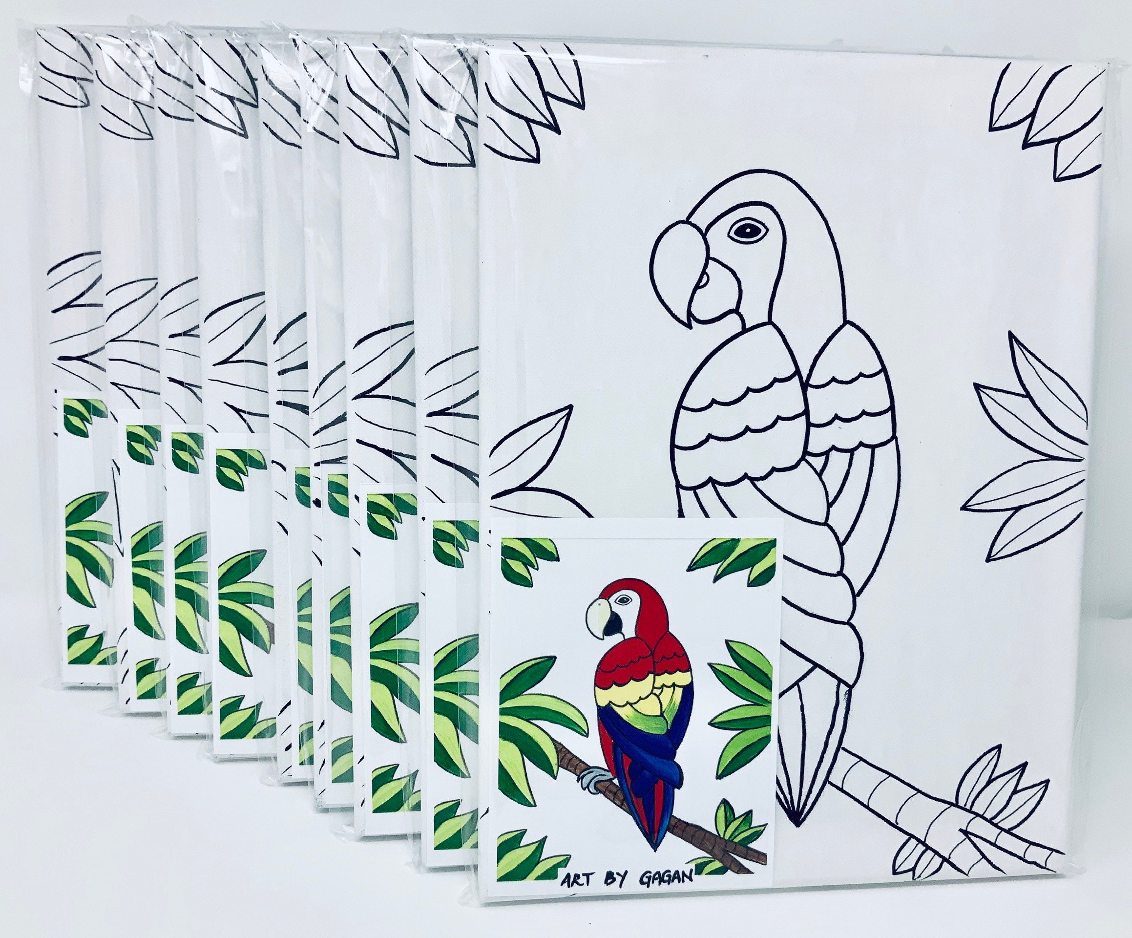 Kids Virtual Parrot Canvas Paint Pre-Recorded Lesson - A Sprinkle