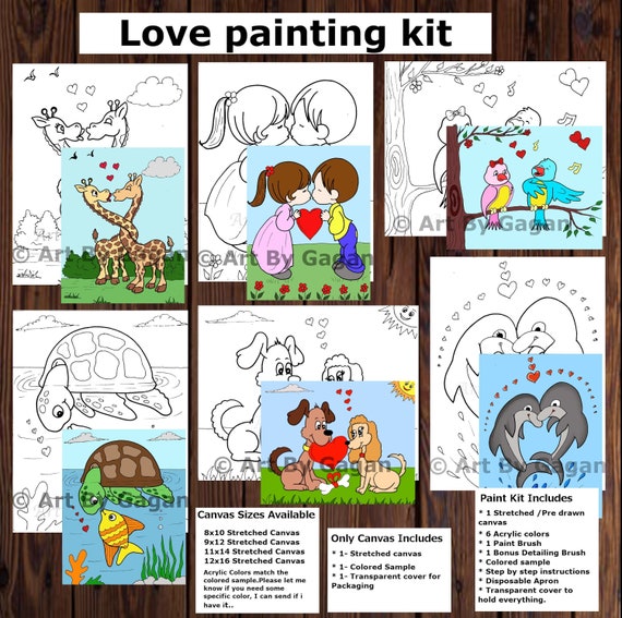 Paint by Numbers Kit for Kids,pre Drawn Canvas for Painting for Kids,acrylic  Paint, Frame Cute Animals DIY Numbers Painting Forchildren -  Norway